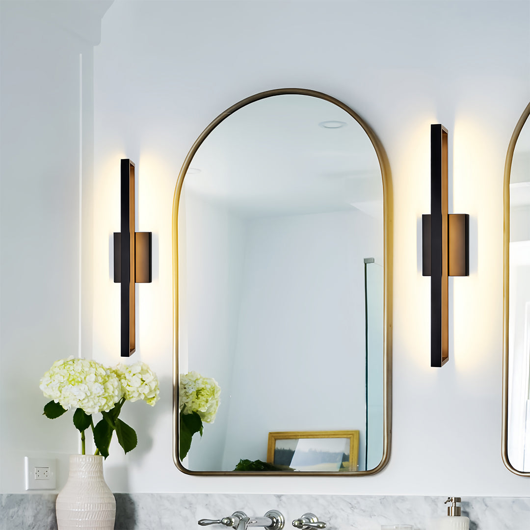 Modern Dimmable LED Black Vanity Wall Light for Bathrooms