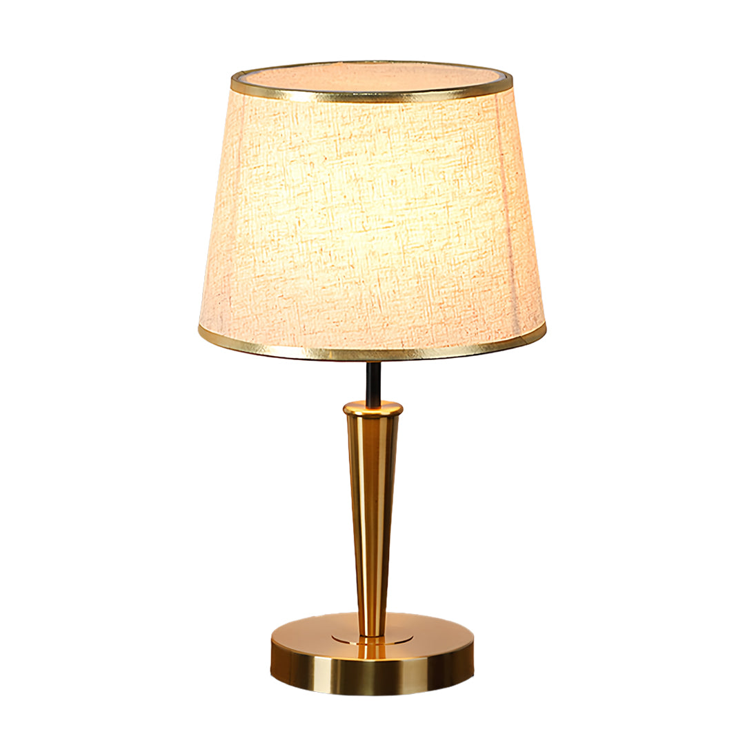 Elegant Nordic Brass Table Lamp with Fabric Shade