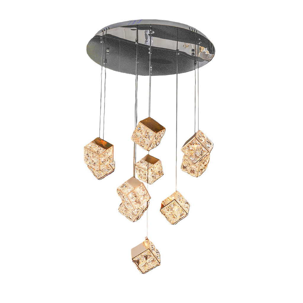 Luxury Crystal Chandelier - Rubik's Cube Ceiling Light
