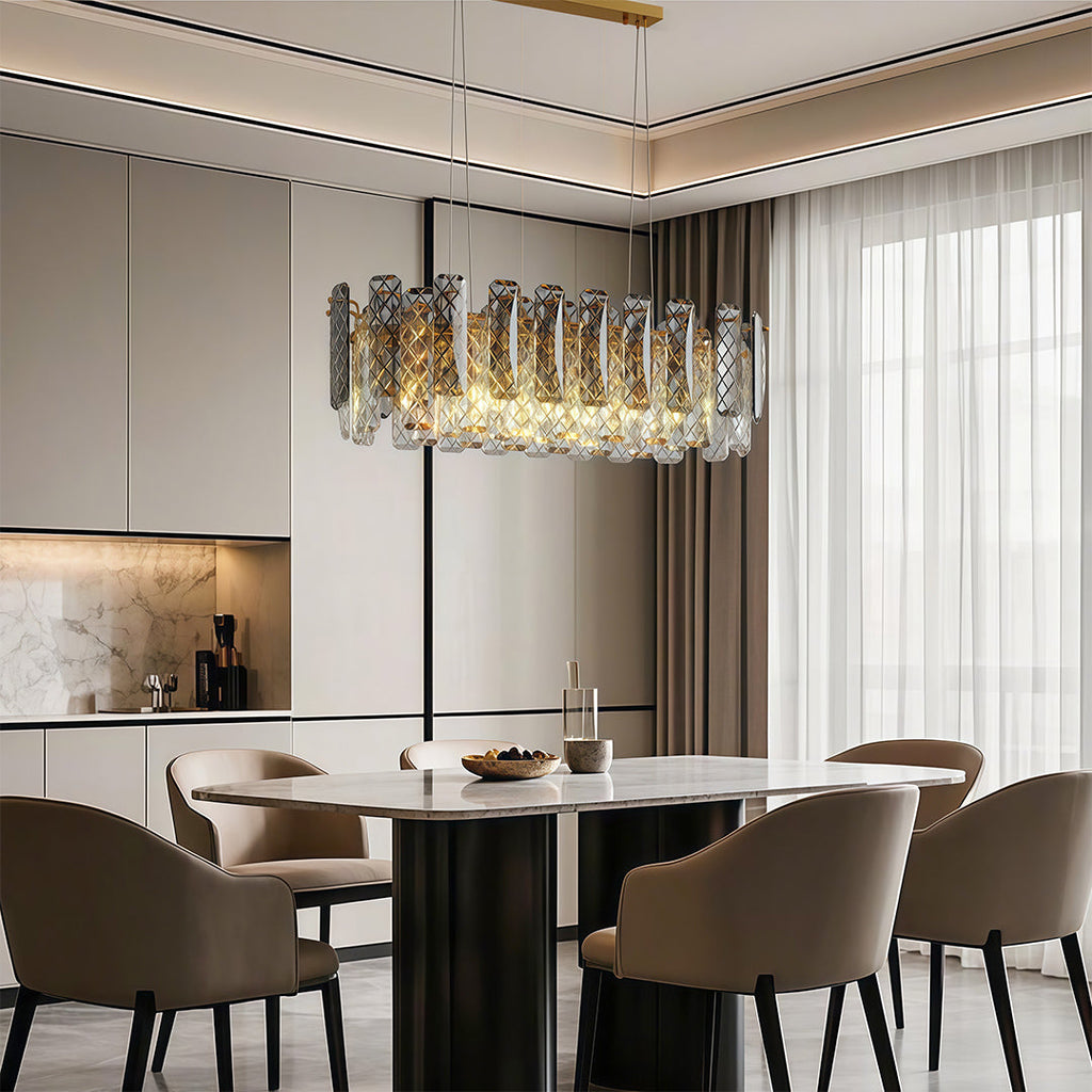 Modern Crystal Ceiling Light with Eye Protection