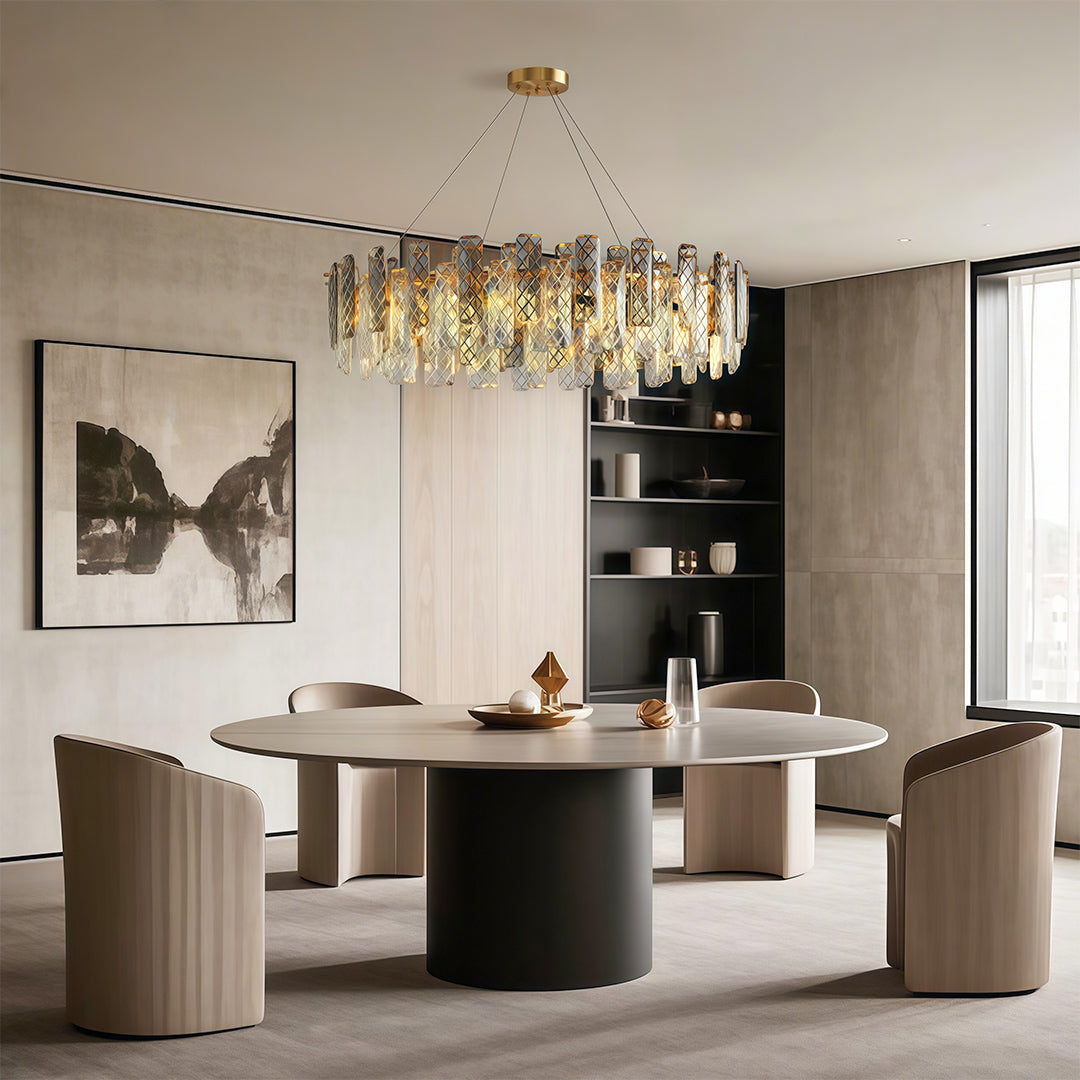Modern Crystal Ceiling Light with Eye Protection