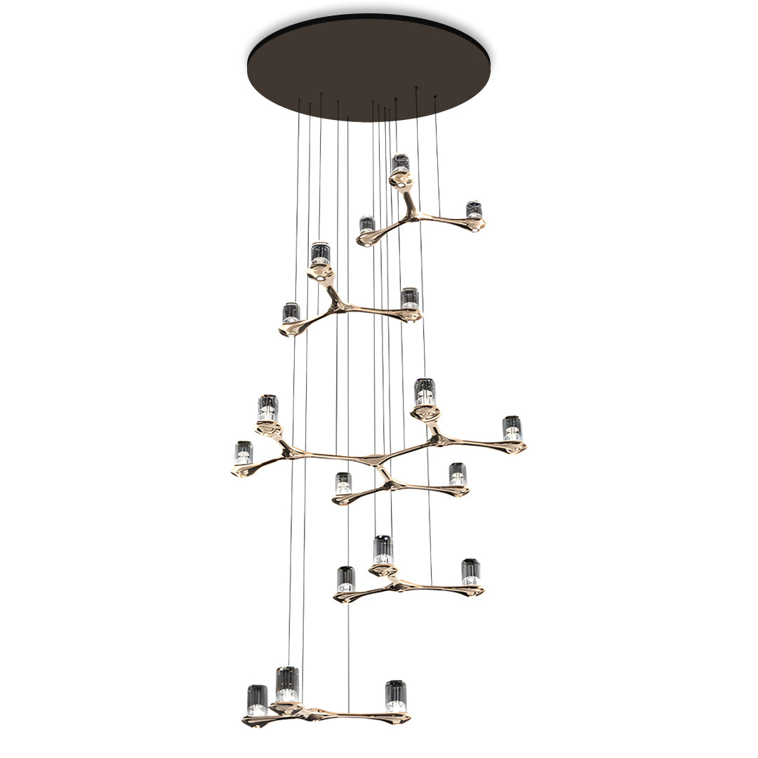 Nordic Crystal Staircase Chandelier - Elegant Ceiling Light