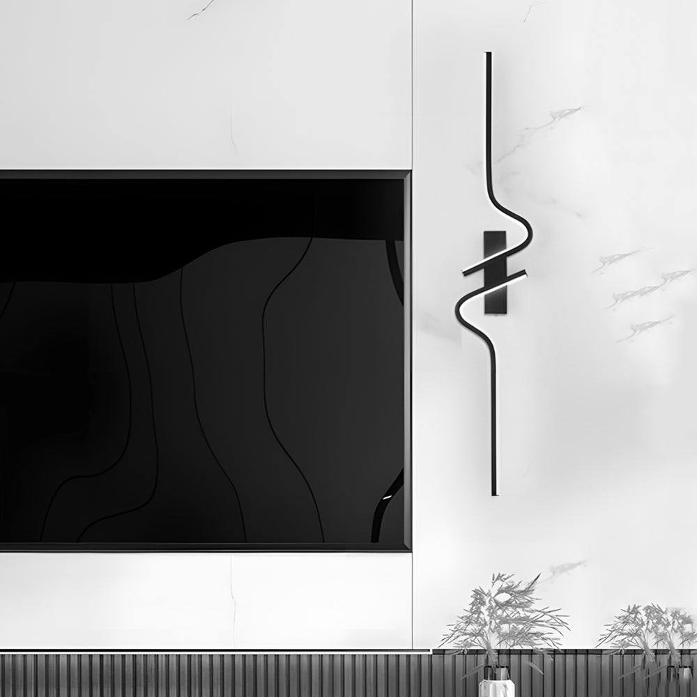 Minimalist Black Aluminum Curved Wall Sconce