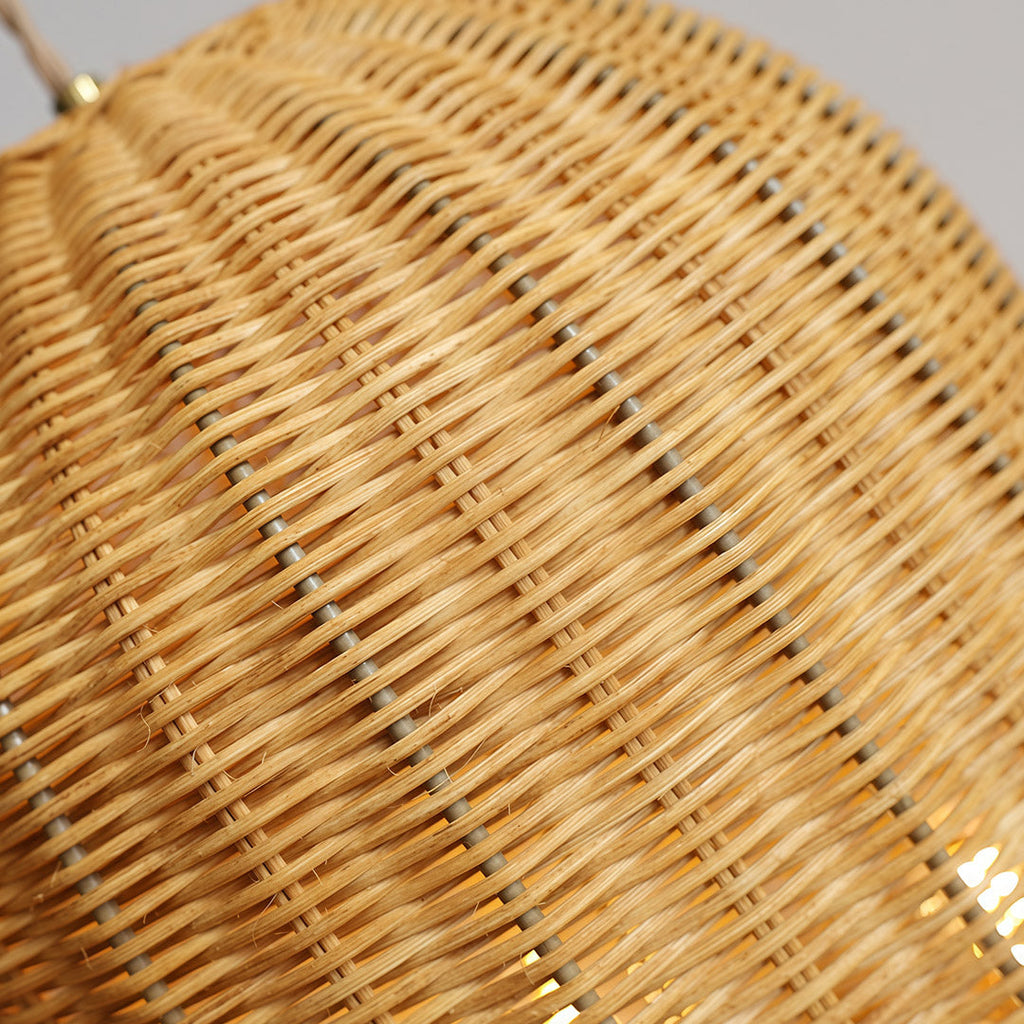 Artistic Rattan and Iron Hanging Pendant Light