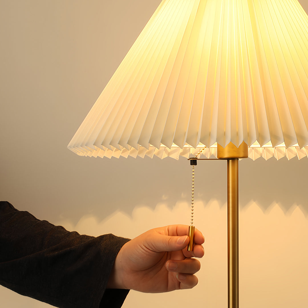 Premium Standing Lamp with Pleated Fabric Shade