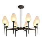 Modern Brass Glass Chandelier - Minimalist Ceiling Light