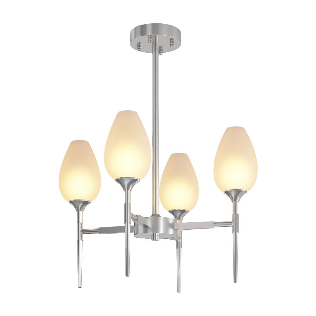 Modern Brass Glass Chandelier - Minimalist Ceiling Light