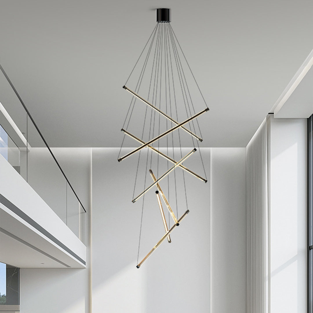 Nordic Minimalist LED Linear Chandelier