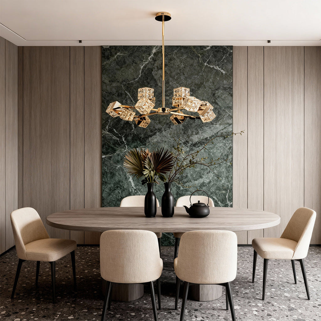 Modern Crystal Cube Ceiling Chandelier