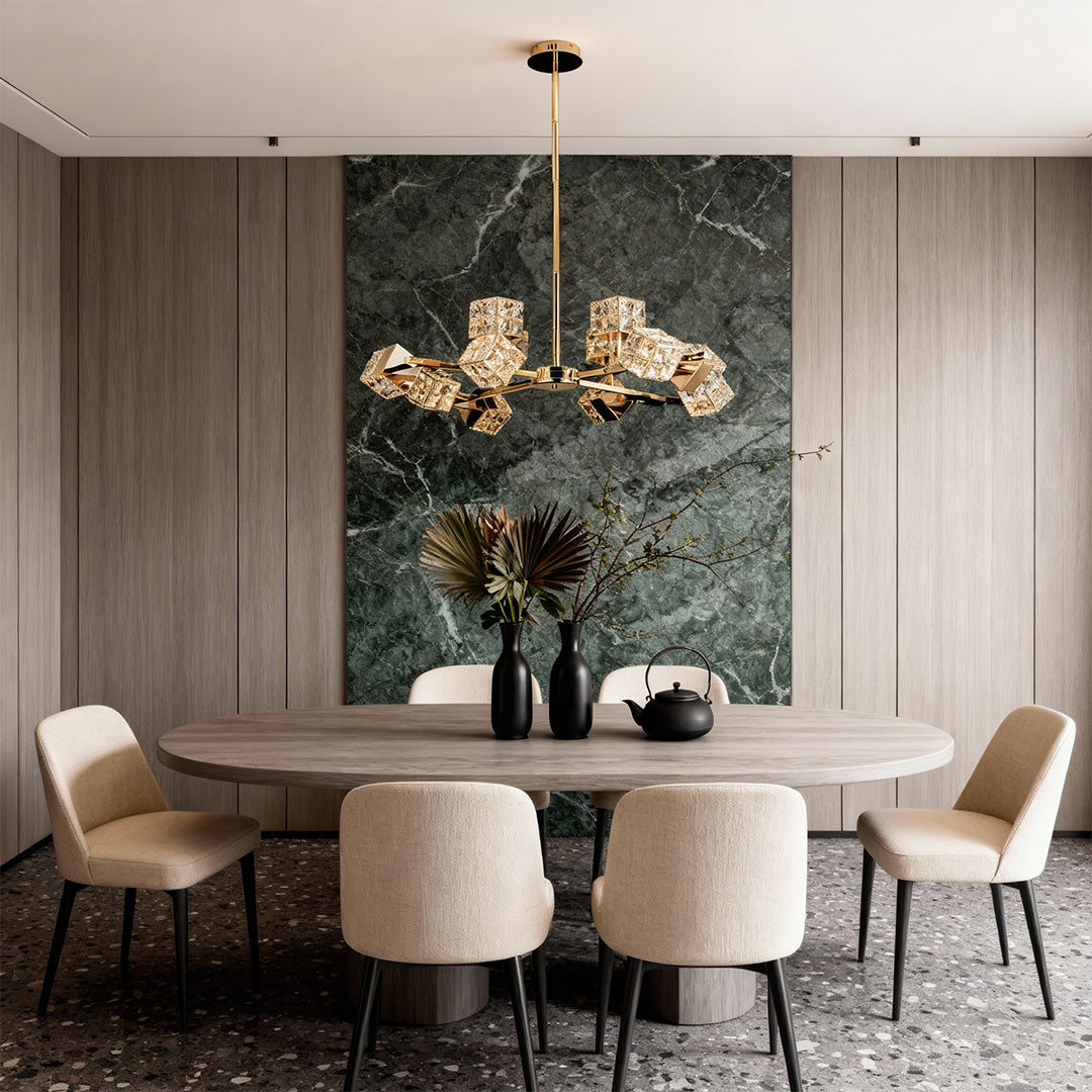 Modern Crystal Cube Ceiling Chandelier