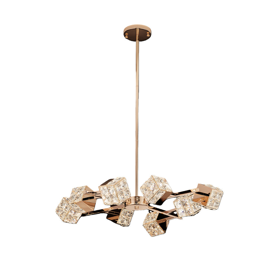 Modern Crystal Cube Ceiling Chandelier