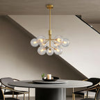 Premium Modern Copper and Glass Ball Chandelier