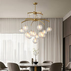 Premium Copper and Glass Ball Chandelier Ceiling Light