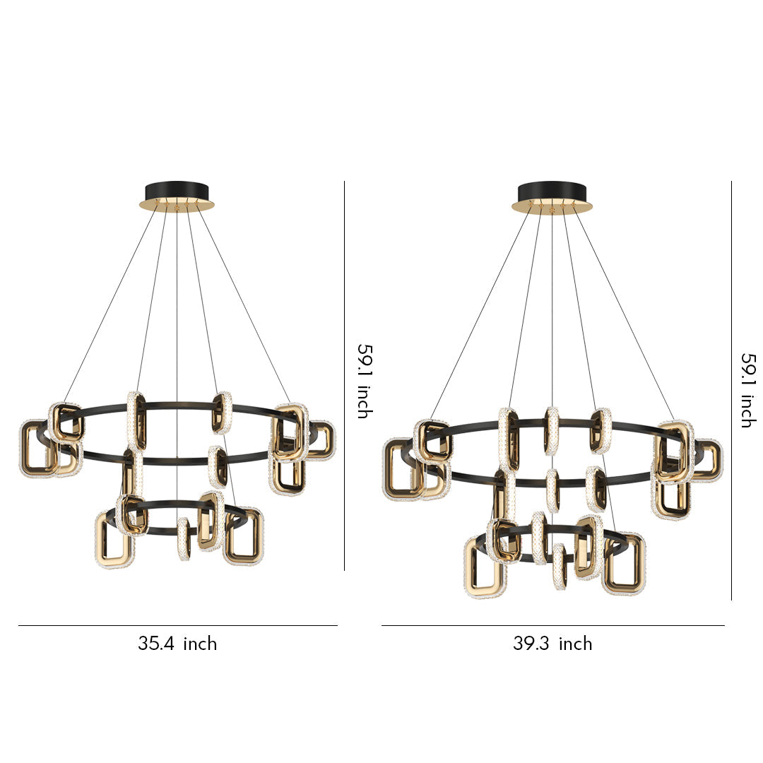 Personalized Modern Gold Acrylic Chandelier Ceiling Light