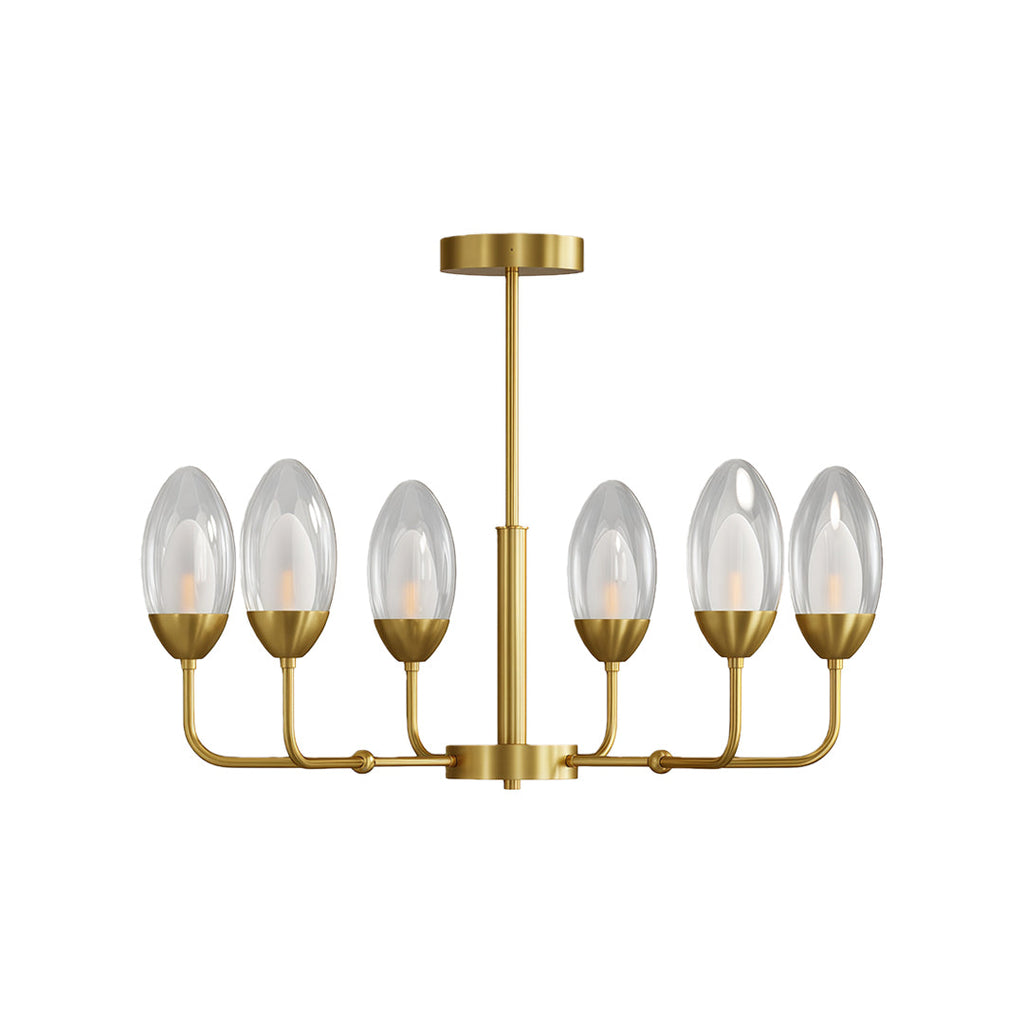 Luxury Copper Minimalist Chandelier - Modern Ceiling Light