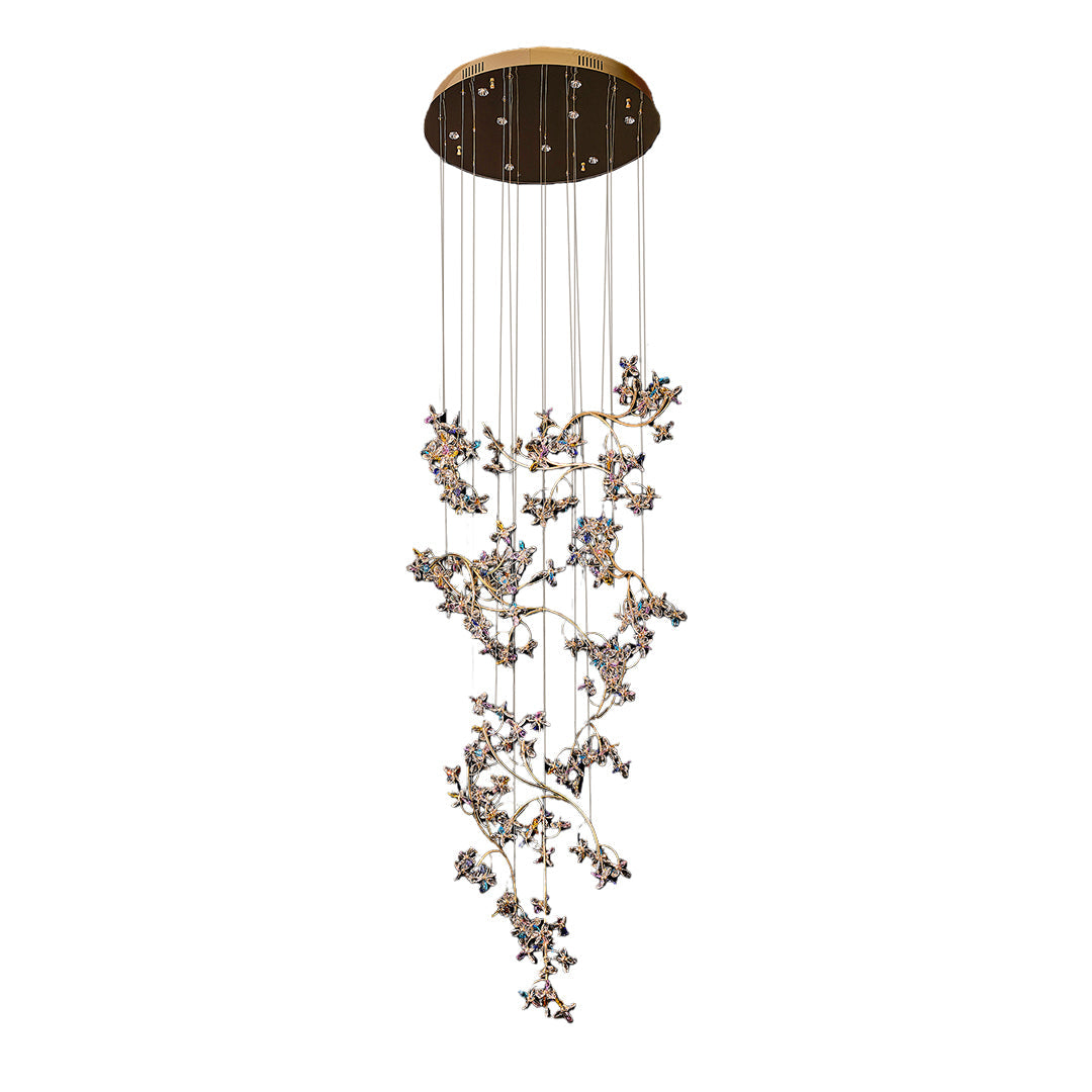 Elegant Crystal Rotating Chandelier for Staircase
