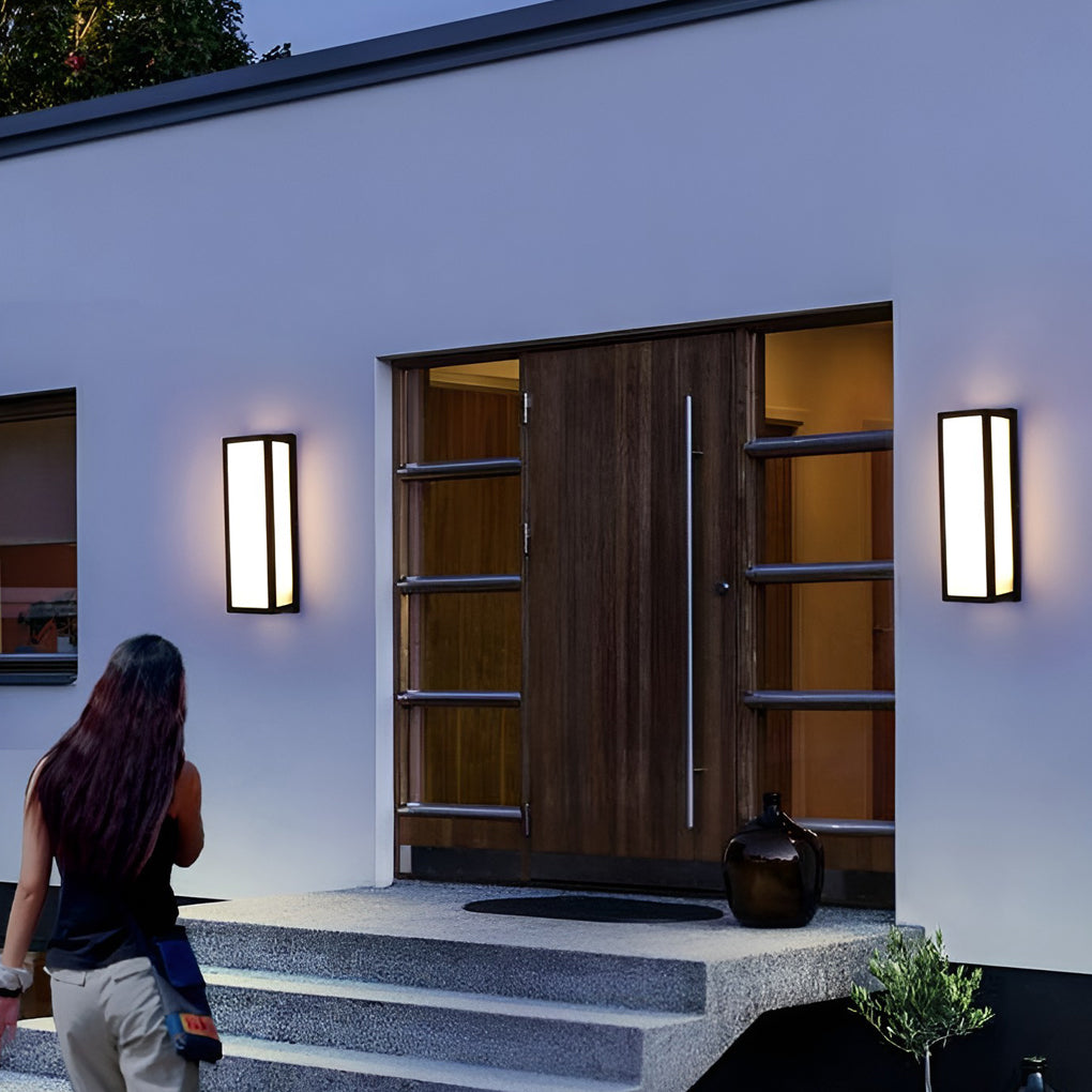 Black Waterproof LED Outdoor Wall Light - Modern Design