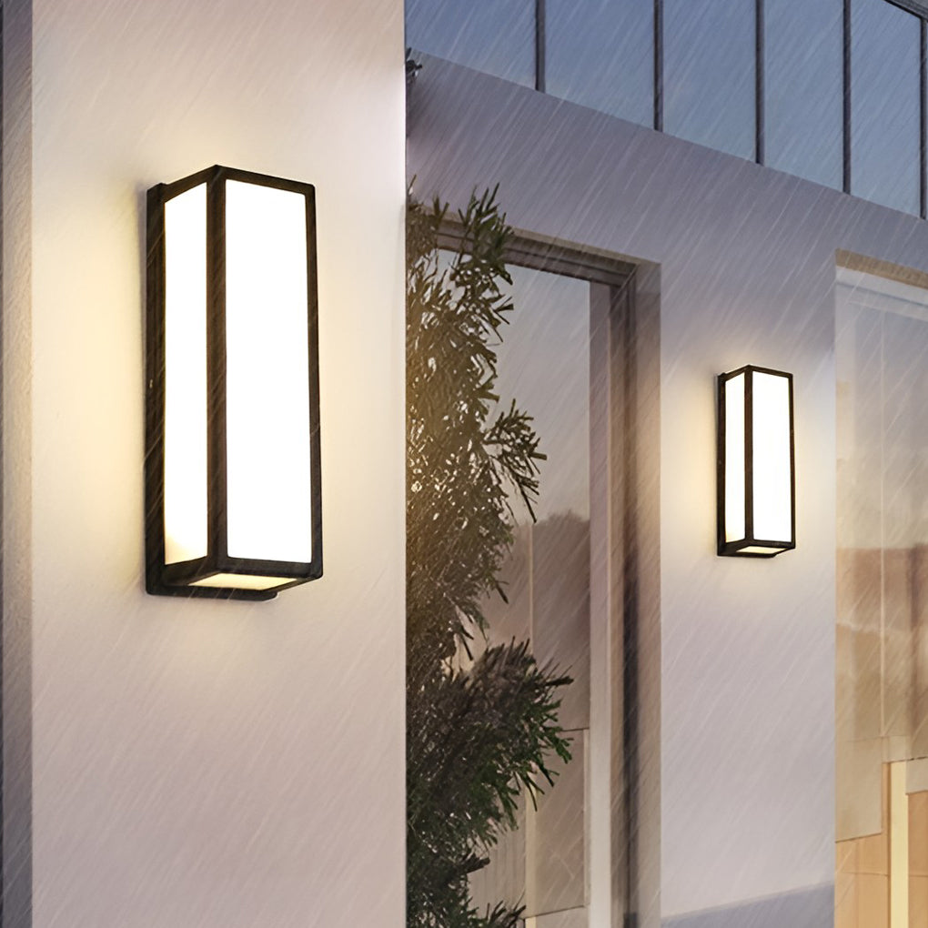 Black Waterproof LED Outdoor Wall Light - Modern Design