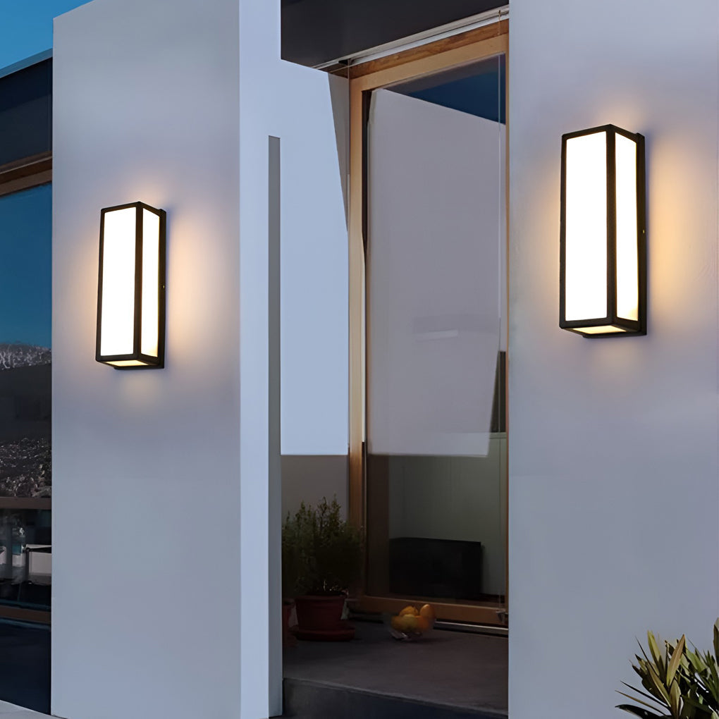 Black Waterproof LED Outdoor Wall Light - Modern Design