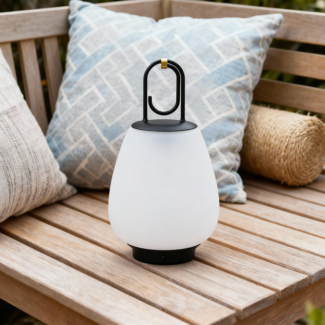 Mid-Century Portable Table Lamp with USB Charger