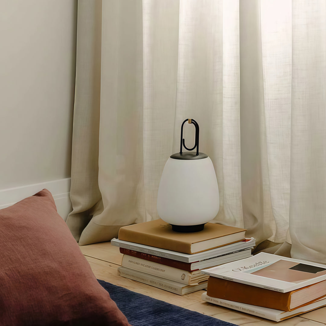 Mid-Century Portable Table Lamp with USB Charger