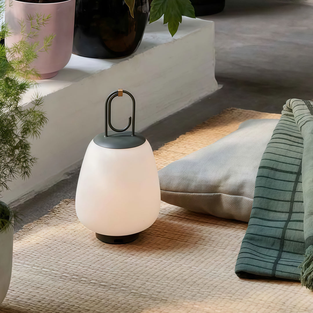 Mid-Century Portable Table Lamp with USB Charger