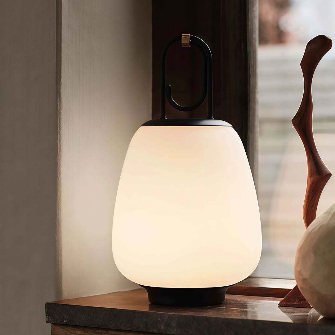 Mid-Century Portable Table Lamp with USB Charger