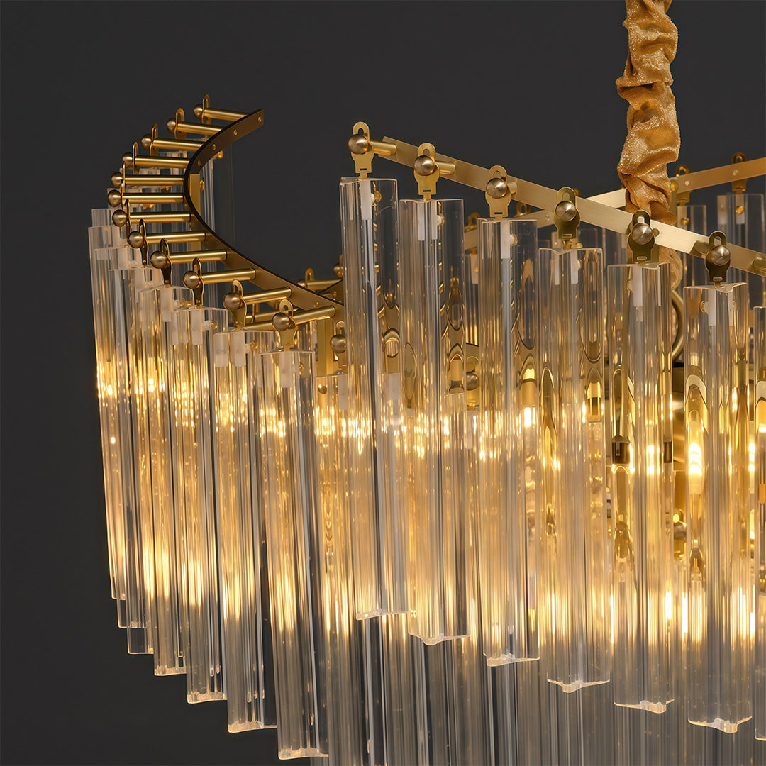 Luxury Vintage Crystal Copper Ceiling Chandelier