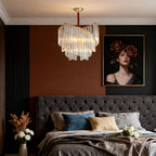 Luxury Vintage Crystal Copper Ceiling Chandelier