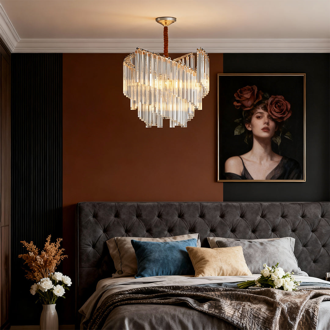 Luxury Vintage Crystal Copper Ceiling Chandelier