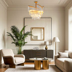 Luxury Vintage Crystal Copper Ceiling Chandelier