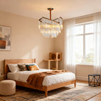 Luxury Vintage Crystal Copper Ceiling Chandelier