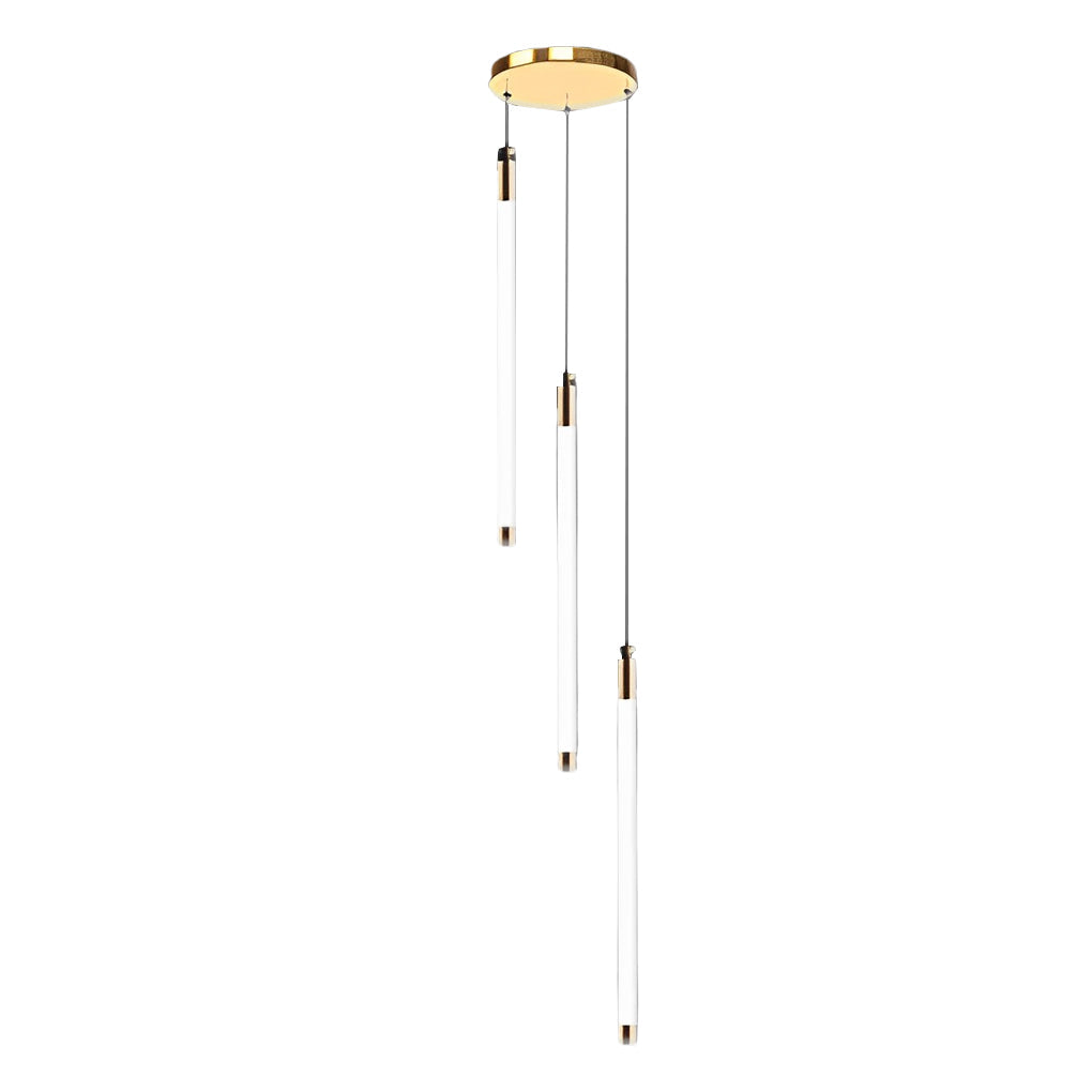 Modern Spiral Tube Chandelier for Staircase Lighting