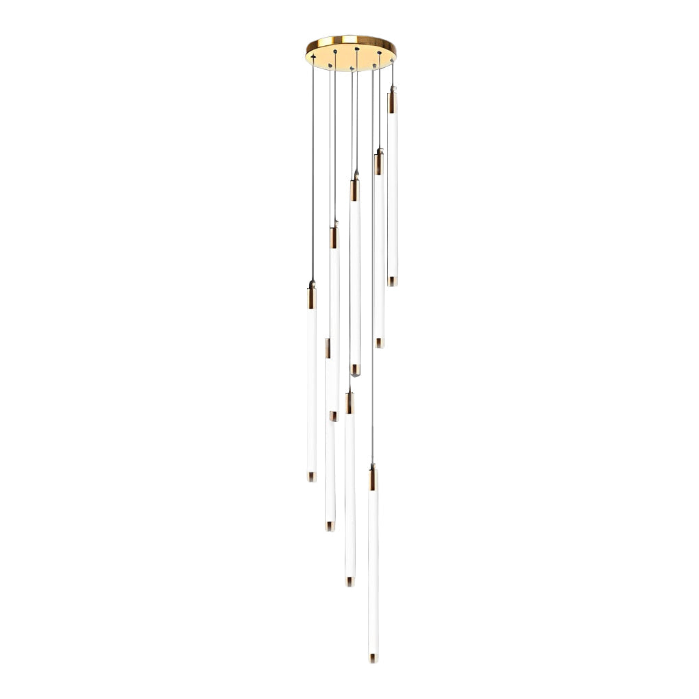 Modern Spiral Tube Chandelier for Staircase Lighting
