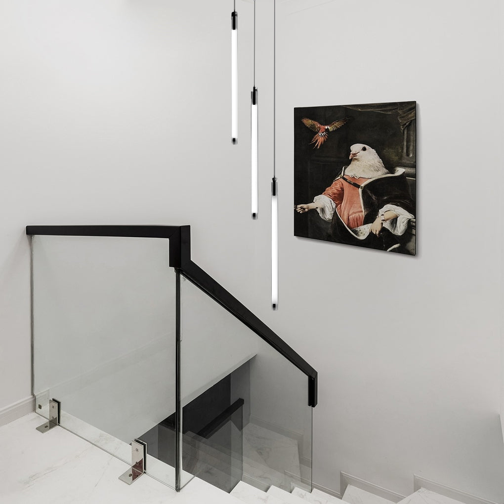 Modern Spiral Tube Chandelier for Staircase Lighting