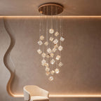 Crystal Cube Chandelier Ceiling Light for Stairs