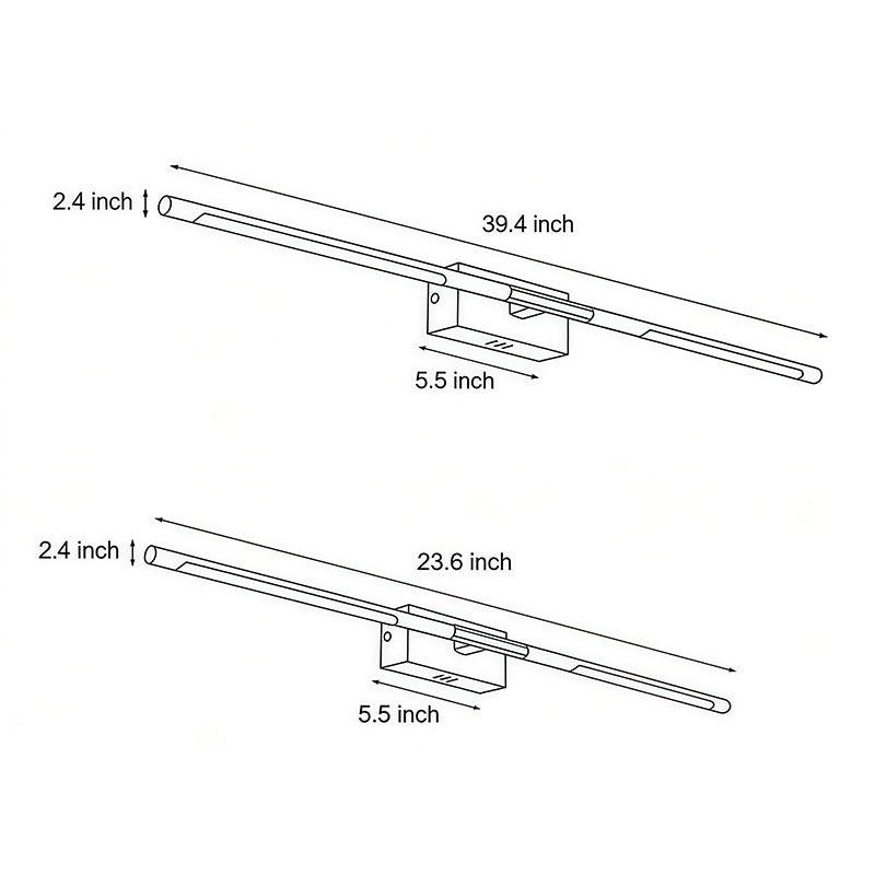 Modern Black LED Vanity Light Bar