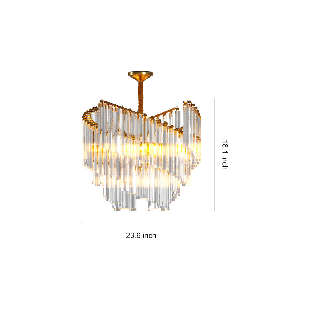 Luxury Vintage Crystal Copper Ceiling Chandelier