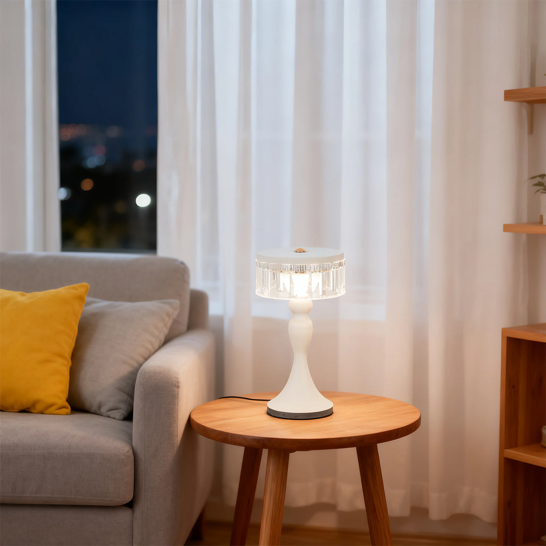 Nordic Minimalist Forged Iron Table Lamp with Acrylic Accent