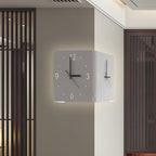 Modern Square Backlit Metal Wall Clock Lamp
