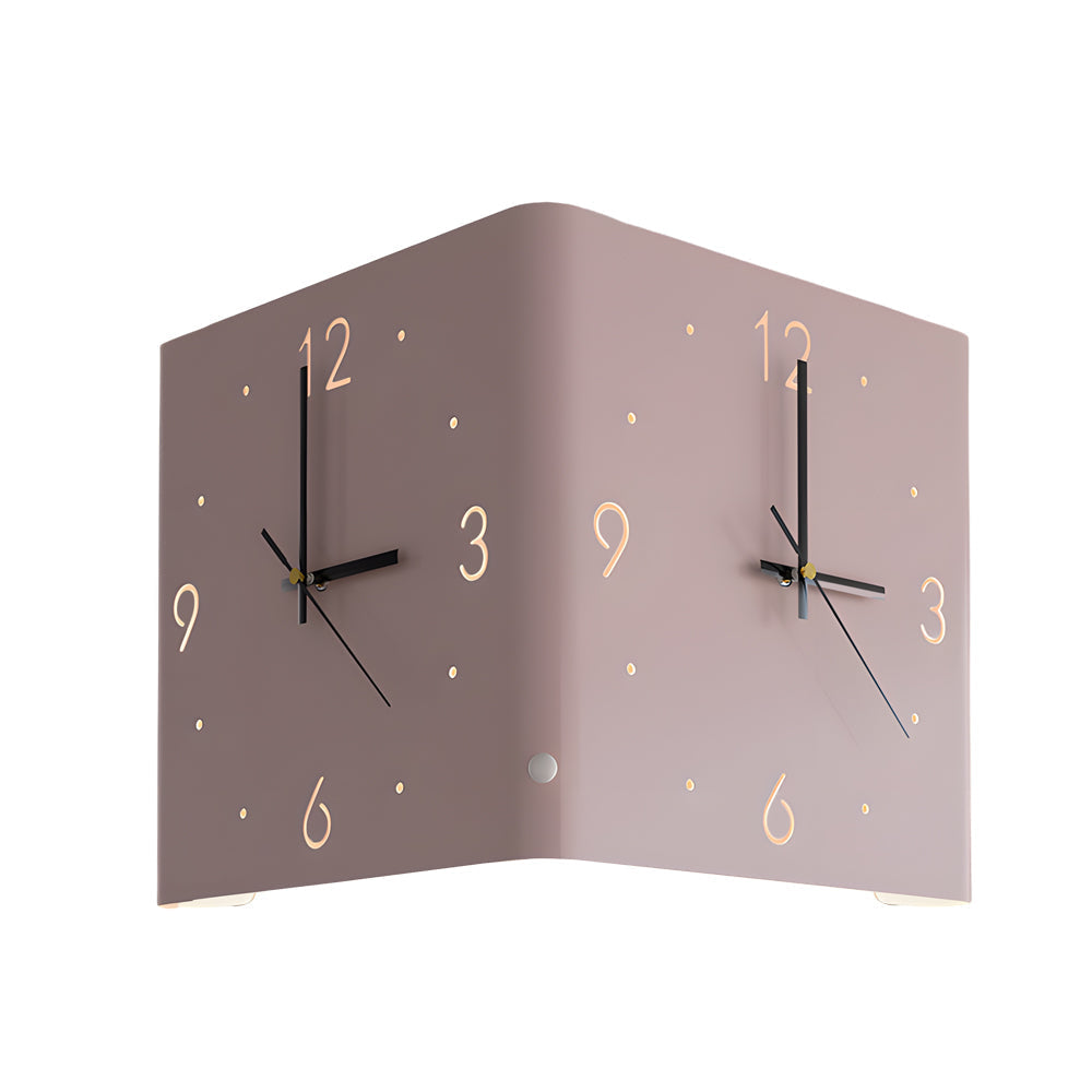 Modern Square Backlit Metal Wall Clock Lamp