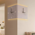 Modern Square Backlit Metal Wall Clock Lamp