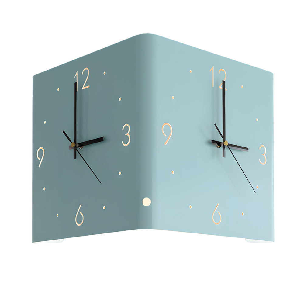 Modern Square Backlit Metal Wall Clock Lamp