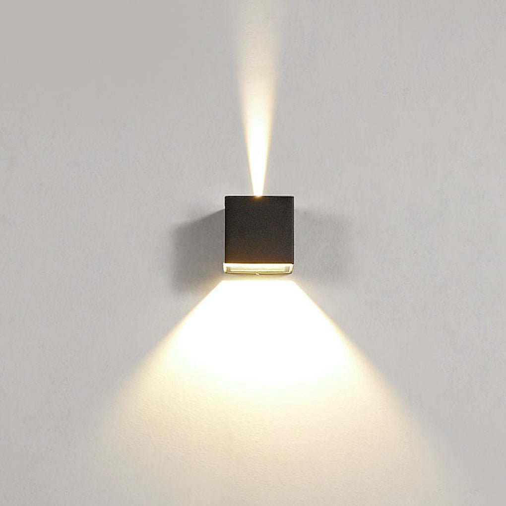 Premium Black Square Outdoor LED Wall Lights - Up and Down Lighting