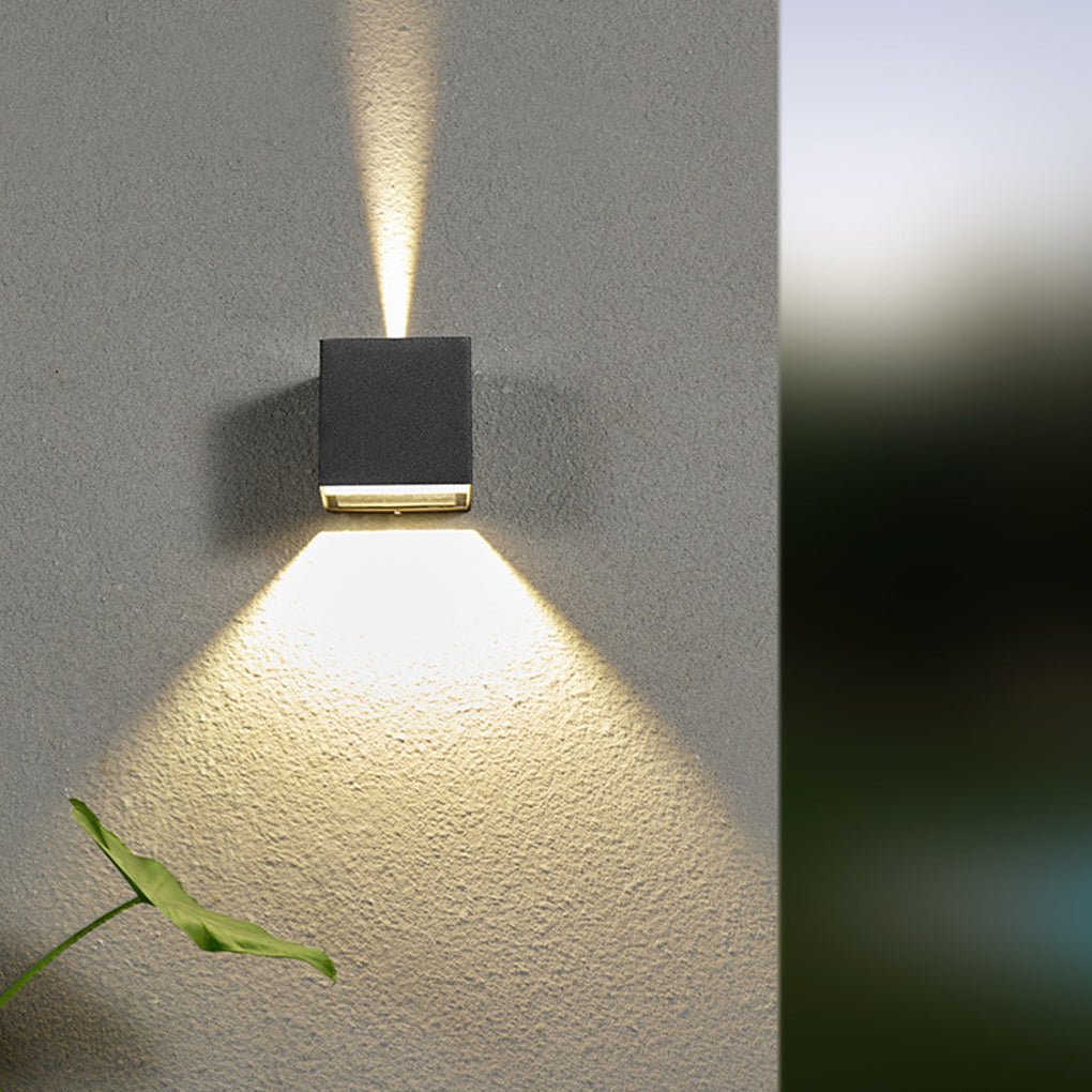 Premium Black Square Outdoor LED Wall Lights - Up and Down Lighting