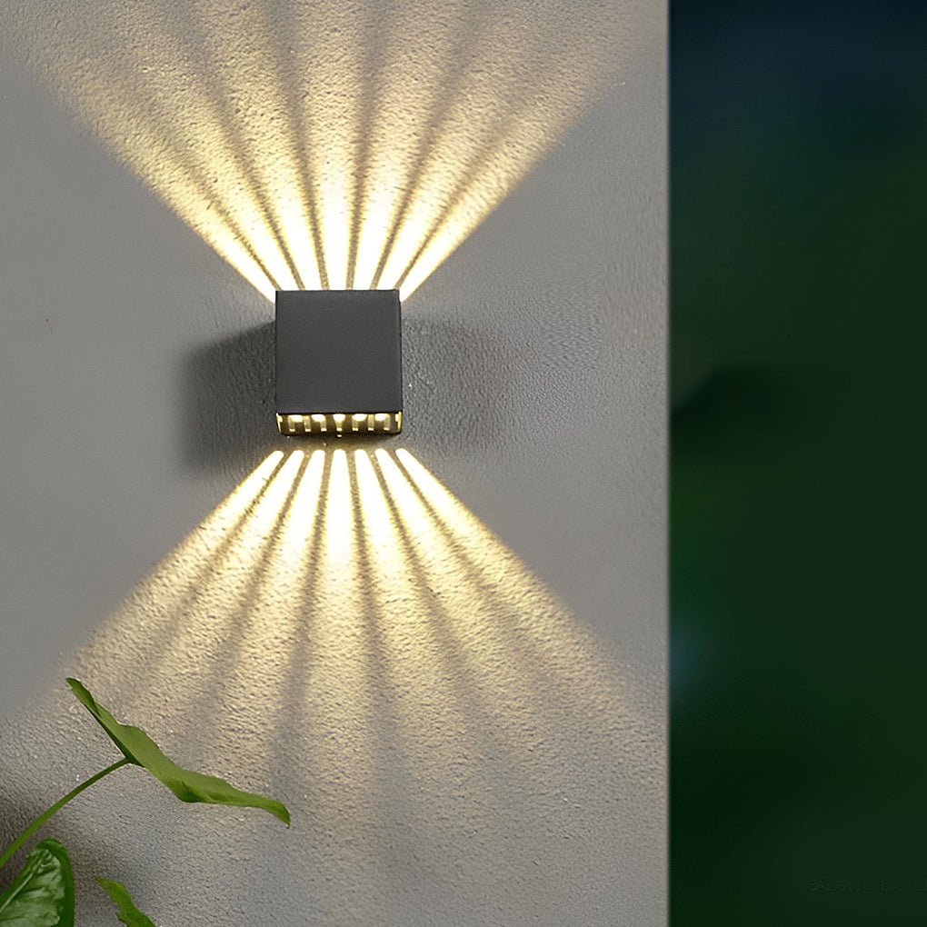 Premium Black Square Outdoor LED Wall Lights - Up and Down Lighting