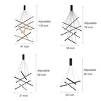 Modern Black LED Criss Linear Chandelier Ceiling Light