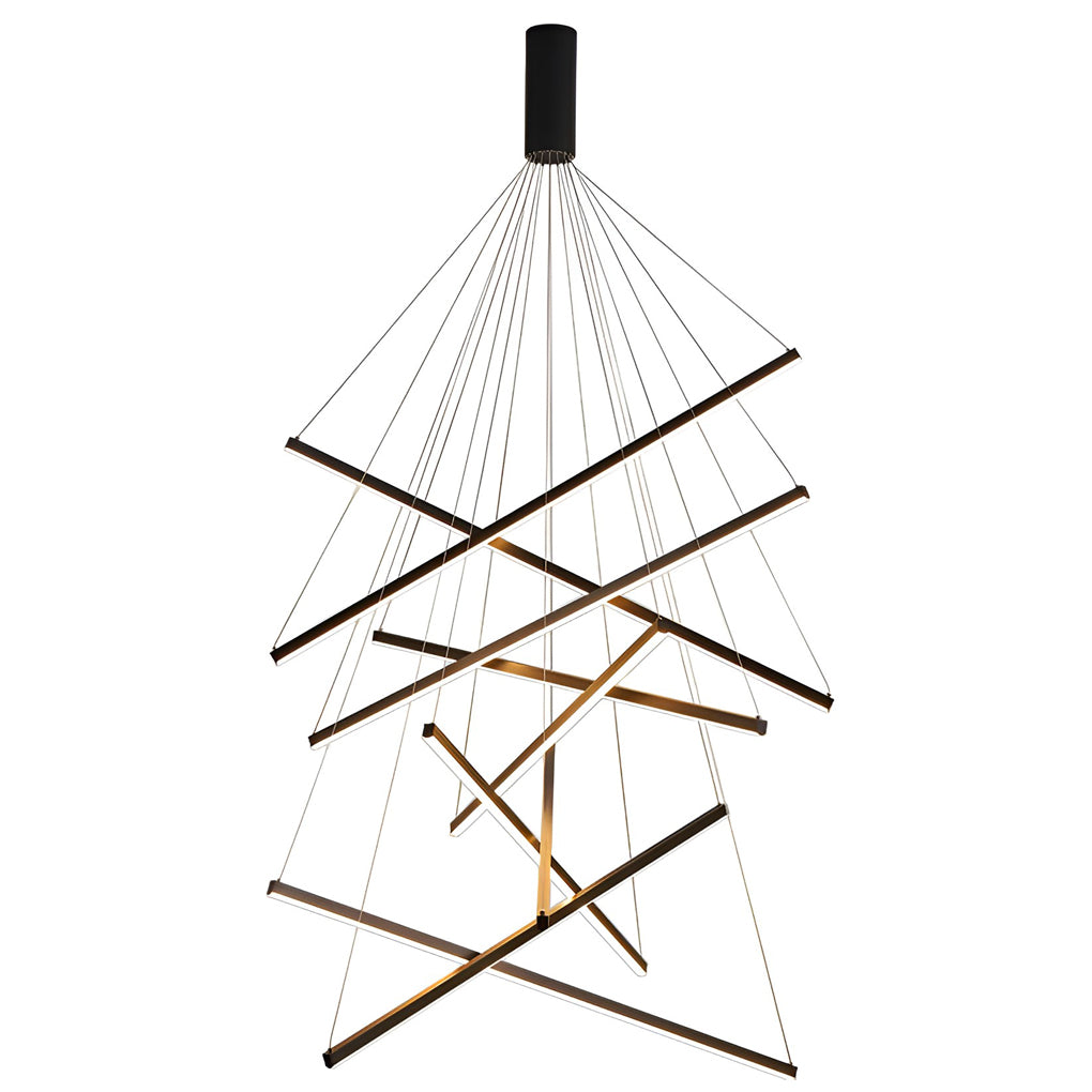 Modern Black LED Criss Linear Chandelier Ceiling Light
