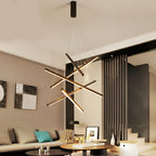 Modern Black LED Criss Linear Chandelier Ceiling Light