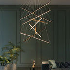 Modern Black LED Criss Linear Chandelier Ceiling Light